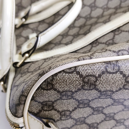 GUCCI Beige Coated Canvas Monogrammed Tote Bag Golden hardware-(SKU)-958959380