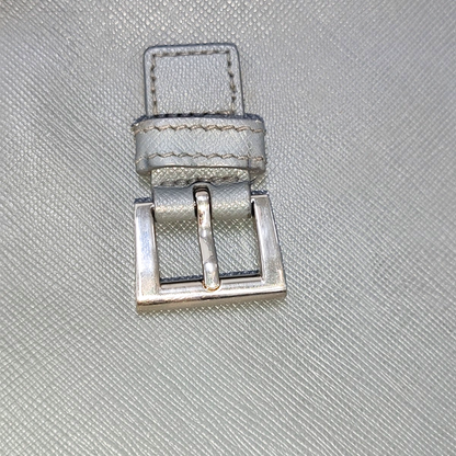 PRADA Dark Grey Cowhide Crosshatch shoulder bag Silver Hardware-(SKU)-938485965