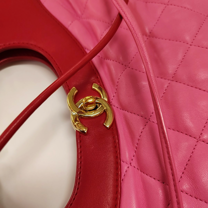 CHANEL CHANEL 31 Large Pink Lamb Leather Quilted Single Shoulder Bag Crossbody Bag Handbag Golden Hardware-(SKU)-958758432