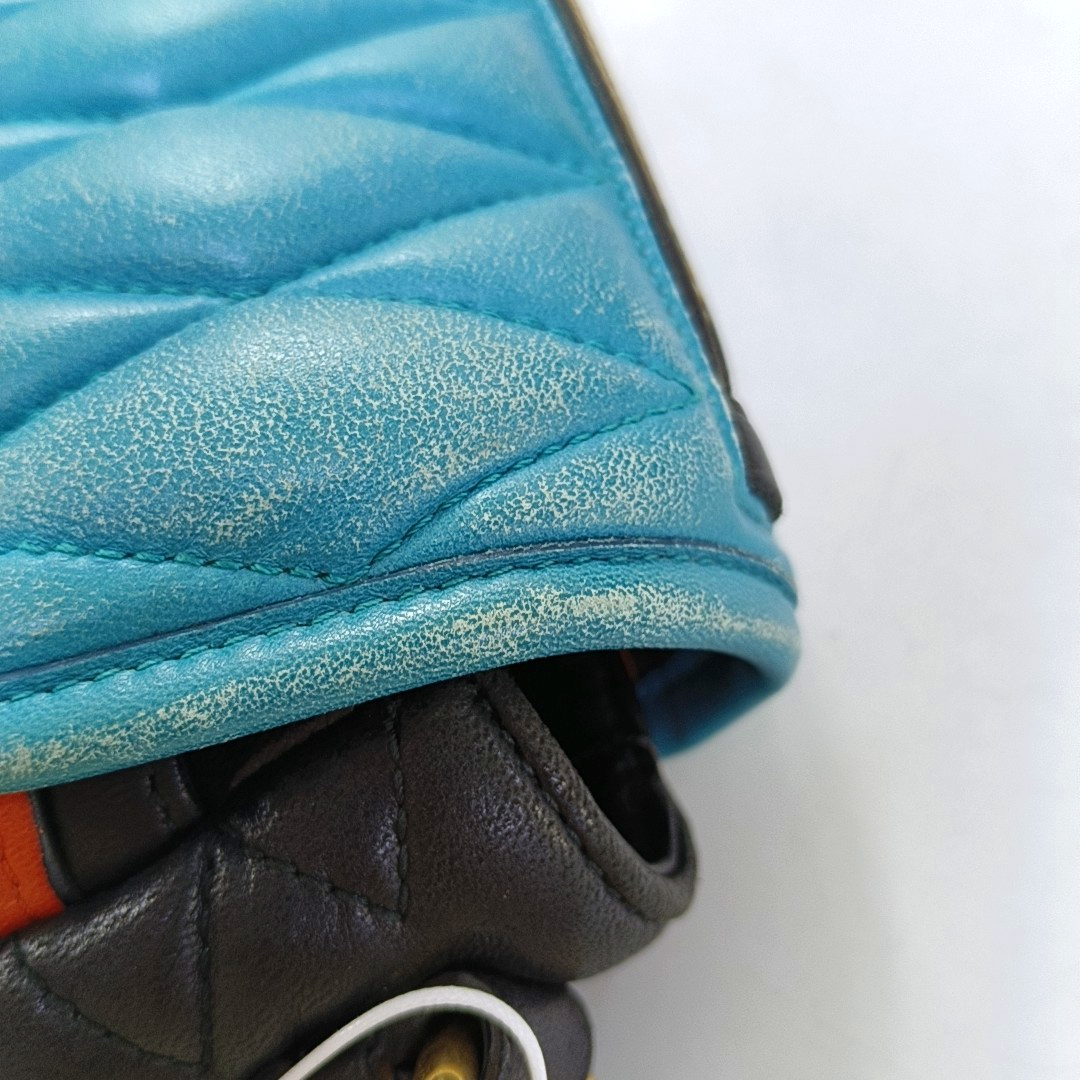 Miu Miu Teal Green Lamb Leather Quilted Shoulder and Crossbody Bag Golden hardware-(SKU)-960406389