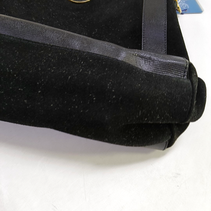 CELINE Tote bag Black Suede Leather Shoulder and Handbag Golden hardware-(SKU)-941997347