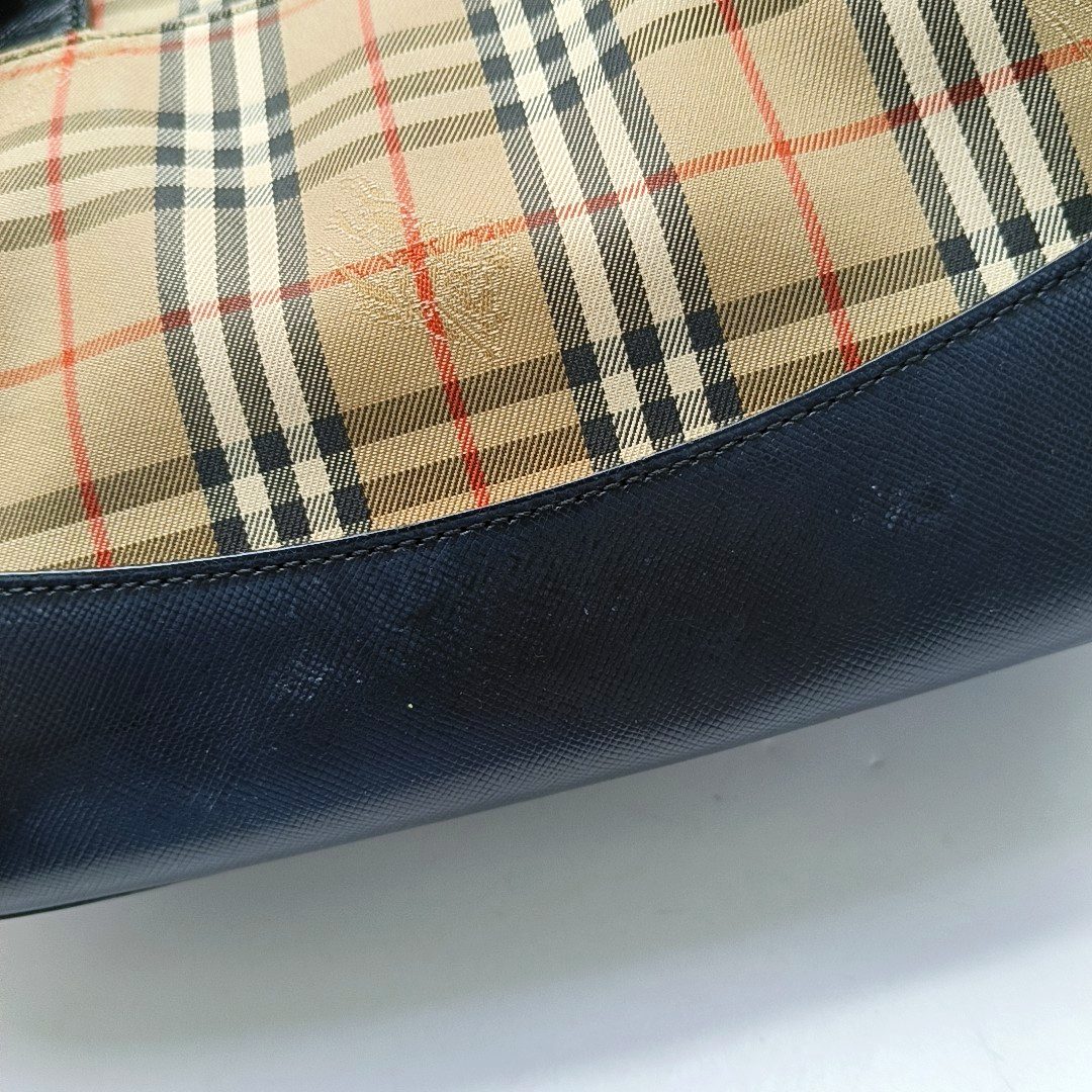 BURBERRY HaymarketBrown Canvas Warhorse Plaid Tote Bag-(SKU)-952477003