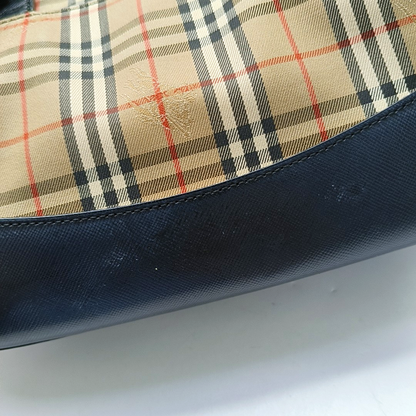 BURBERRY HaymarketBrown Canvas Warhorse Plaid Tote Bag-(SKU)-952477003
