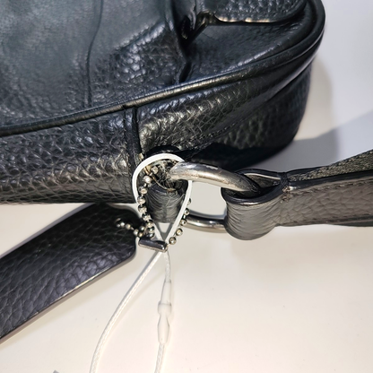 COACH Dark Gray Leather Single Shoulder Bag Crossbody Silver Hardware-(SKU)-940929970