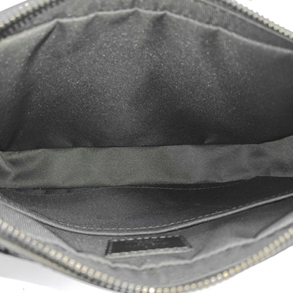 LOUIS VUITTON TRIO Gray Coated Canvas Monogram Messenger Bag Black Samurai Crossbody Bag Shoulder Bag Silver Hardware Pockets Removable Strap-(SKU)-968551162