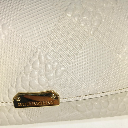 BURBERRY Langley Gray Cowhide Embossed Wallet Golden hardware-(SKU)-14390190