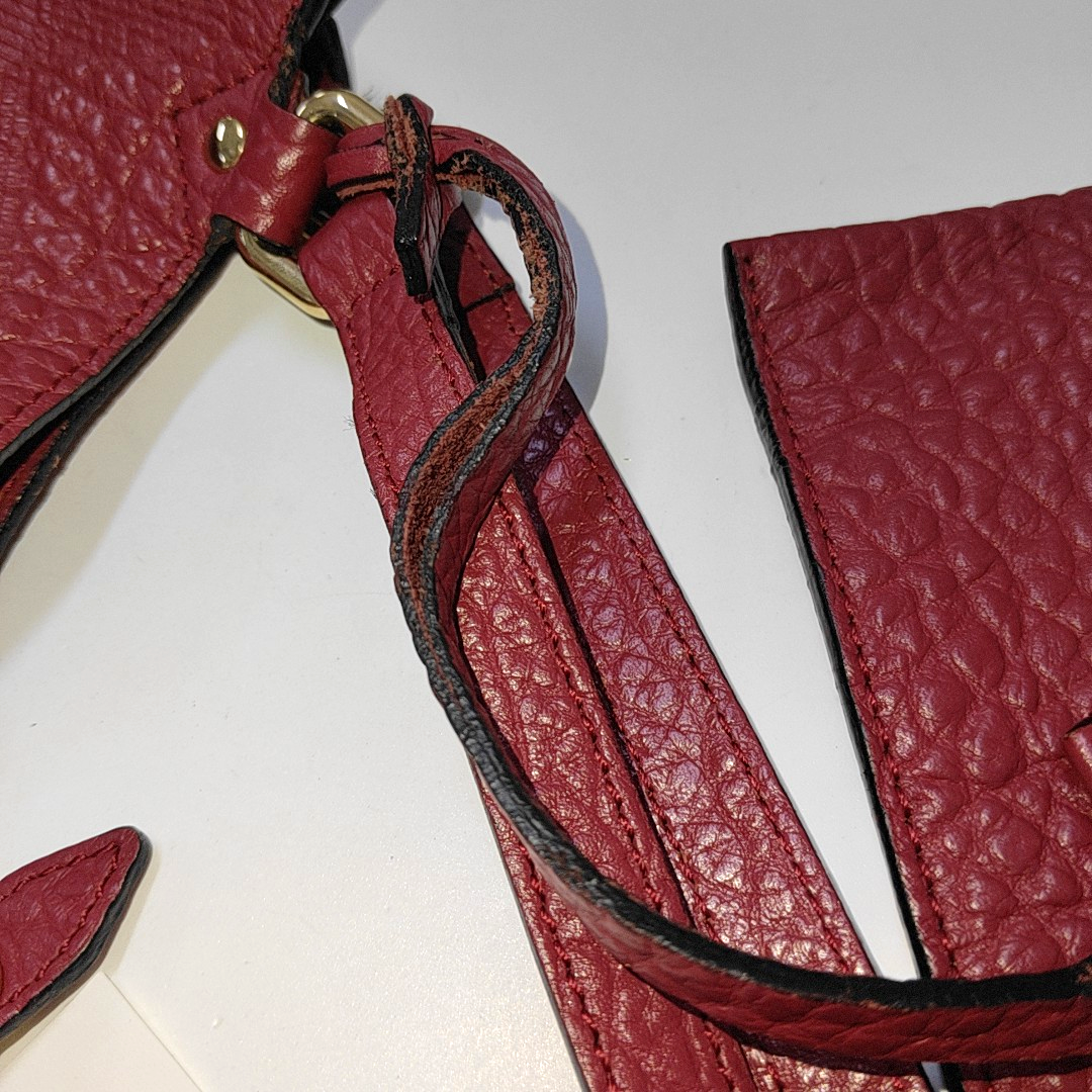 BURBERRY Tote bag Small size Red Calf Leather Crossbody Shoulder Bag Tote Golden hardware Sub-bag-(SKU)-939898736