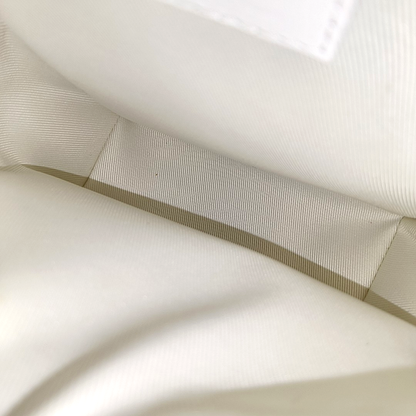 LOUIS VUITTON STEAMER Extra Small Size White Calfskin Monogram Embossed Crossbody Shoulder Bag Black Hardware Removable Shoulder Strap-(SKU)-961736730