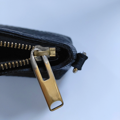 BURBERRY Black Leather Embossed Single Shoulder Bag Tote Golden hardware Removable shoulder strap-(SKU)-953334990
