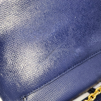 TORY BURCH Chelsea Dark Blue Cowhide Single Shoulder Bag Handbag Golden hardware Removable shoulder strap-(SKU)-942430091