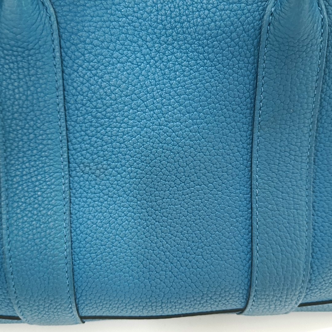 HERMÈS Garden Party 30 Duck Blue Negonda Small Bull Leather Tote Handbag with Silver Hardware-(SKU)-957462483