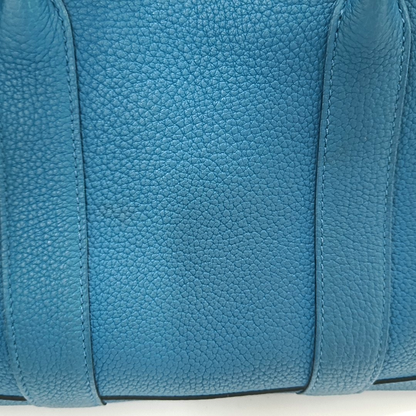 HERMÈS Garden Party 30 Duck Blue Negonda Small Bull Leather Tote Handbag with Silver Hardware-(SKU)-957462483