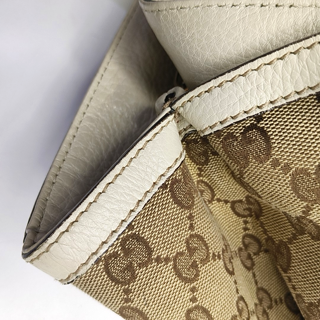 GUCCI Bamboo 1947 Brown canvas monogram bamboo bag handbag Golden hardware-(SKU)-957532877