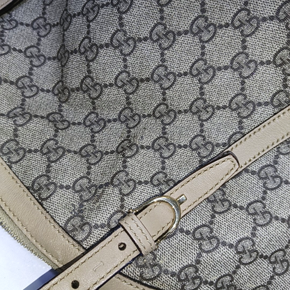GUCCI GG Supreme Khaki Coated Canvas Monogrammed Single Shoulder Bag Tote Golden hardware Removable shoulder strap-(SKU)-944985050