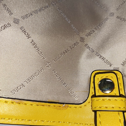 MICHAEL KORS Yellow Leather Shoulder Bag Tote Golden hardware shoulder straps-(SKU)-14044743