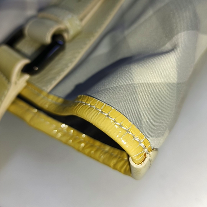 BURBERRY Lowry Light Gray Fabric Tote Bag Black hardware shoulder straps-(SKU)-936956397