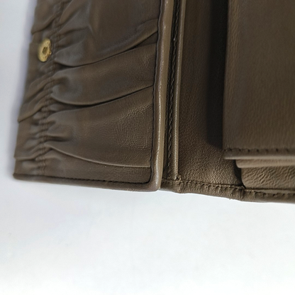 PRADA Diagramme Taupe Cowhide Wallet Golden hardware-(SKU)-953038830