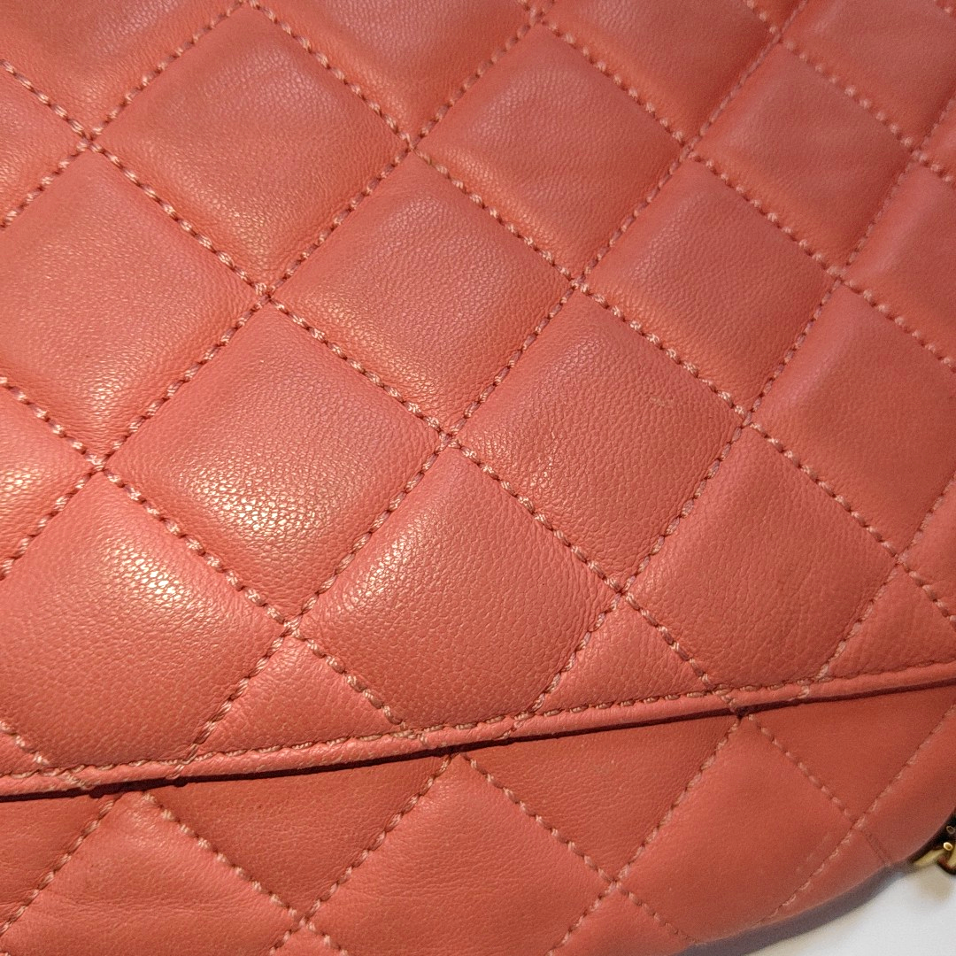 MICHAEL KORS Sloan Orange-pink cowhide quilted crossbody bag/shoulder bag/handbag Golden hardware-(SKU)-932342596