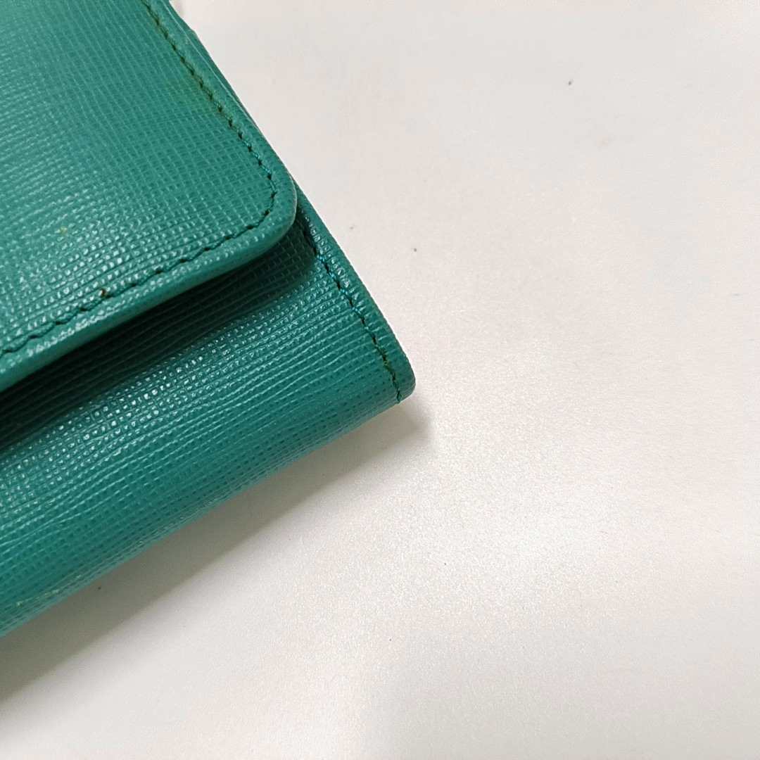 FENDI Blue Green Leather Wallet Golden hardware-(SKU)-958576220