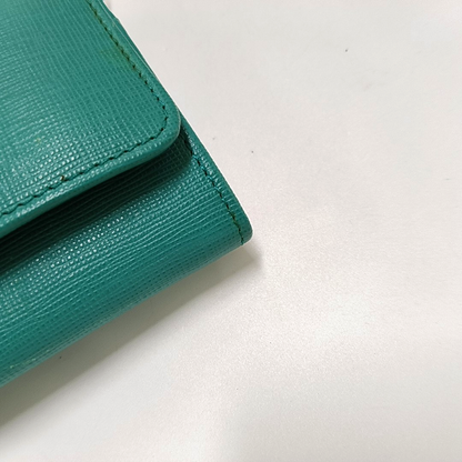 FENDI Blue Green Leather Wallet Golden hardware-(SKU)-958576220