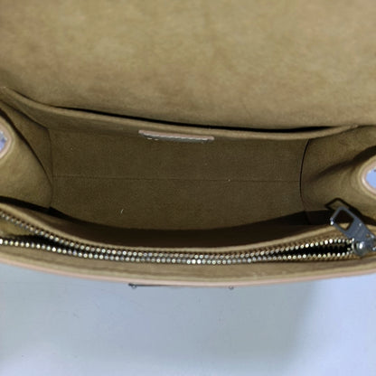 LOUIS VUITTON CLUNY Mini Beige EPI Leather Crinkle Cluny Crossbody Bag Handbag Shoulder Bag Silver Hardware Removable Strap Full Accessories-(SKU)-965650652