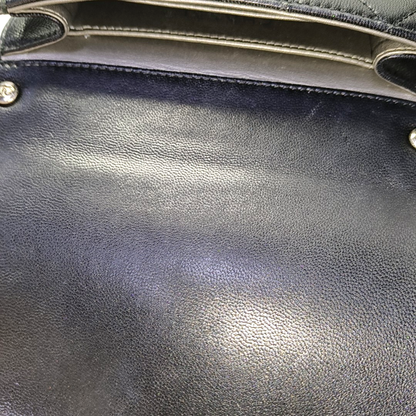 CHANEL CLASSIC VERTICAL PEARL Small Size Black Lamb Skin Quilted Crossbody Shoulder Bag Silver Hardware 29 Clasp-(SKU)-957700212