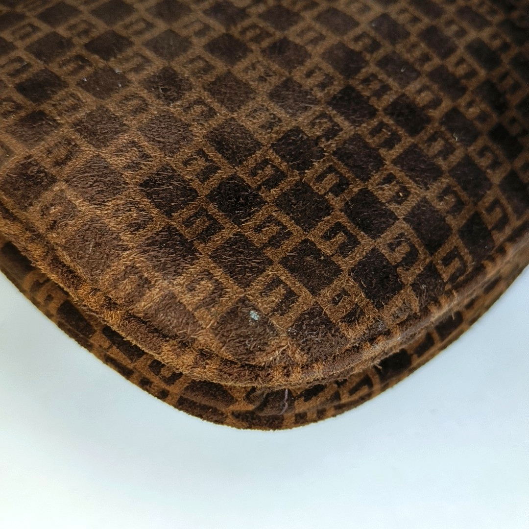 GUCCI Deep Brown Velvet Leather Single Shoulder Bag Golden hardware-(SKU)-13814601