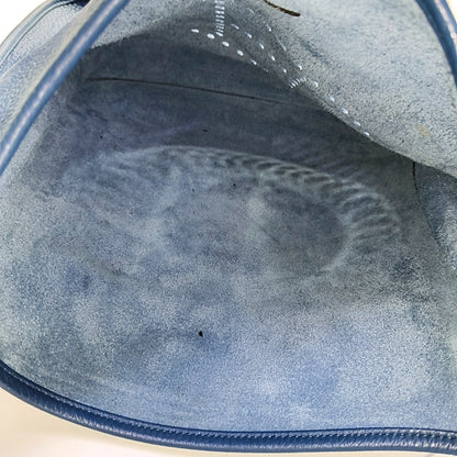 HERMÈS Evelyne GM Denim Blue Clemence Cowhide Openwork Evelyne Single Shoulder Bag Clutch Silver Hardware 🄿 Removable Strap-(SKU)-966962890