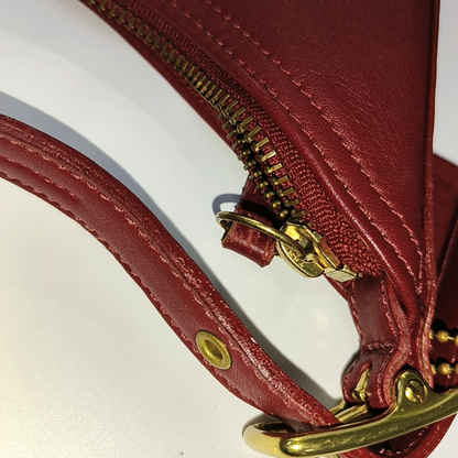 COACH Red Leather Handbag Single Shoulder Bag Golden hardware Removable shoulder strap-(SKU)-934221338