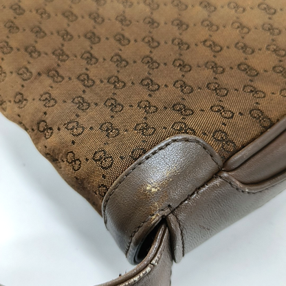 GUCCI GG Messenger Brown Canvas Monogram Shoulder Bag Golden hardware Vintage model-(SKU)-13122359