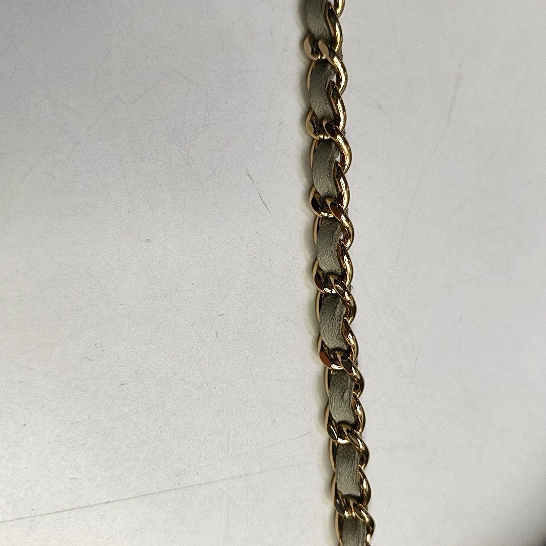 CHANEL WOC Grey Lamb Skin Quilted Crossbody Bag Single Shoulder Bag Golden Hardware-(SKU)-950142341