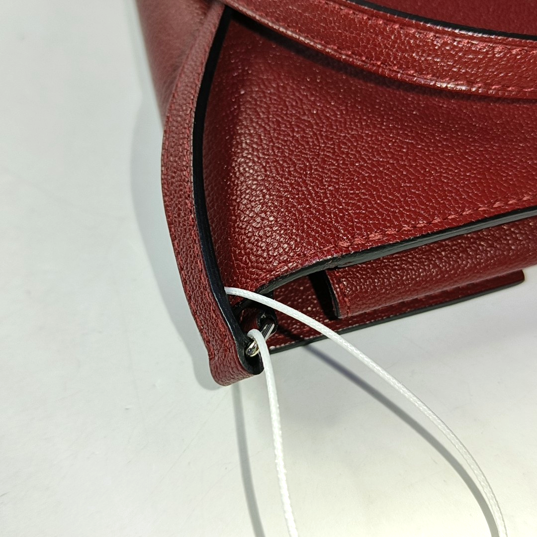 HERMÈS Cinhetic Red Chèvre Mysore Goat Leather Shoulder Bag Tote Bag Silver Hardware D Detachable Strap-(SKU)-957717747