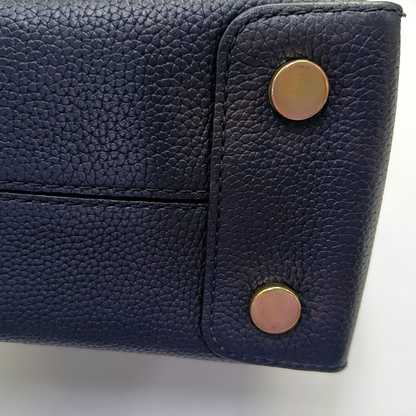 MICHAEL KORS Mercer Medium size Dark Blue Calf Leather Crossbody Shoulder Bag Tote Golden hardware Removable shoulder strap-(SKU)-943526572