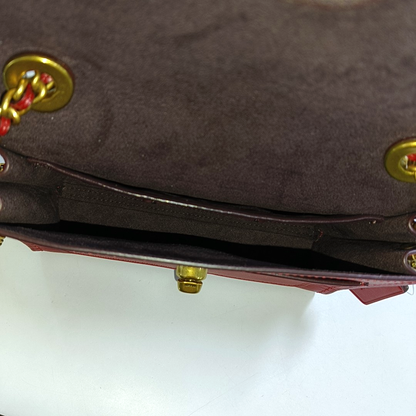 COACH MADISON 18 Red Cowhide Crossbody Single Shoulder Bag Golden hardware-(SKU)-940523724