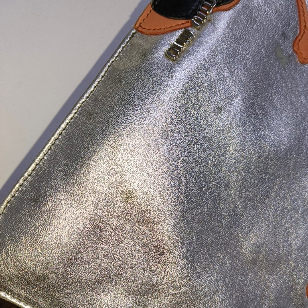 Miu Miu Silver leather patched crossbody bag Silver Hardware Removable shoulder strap-(SKU)-936787329