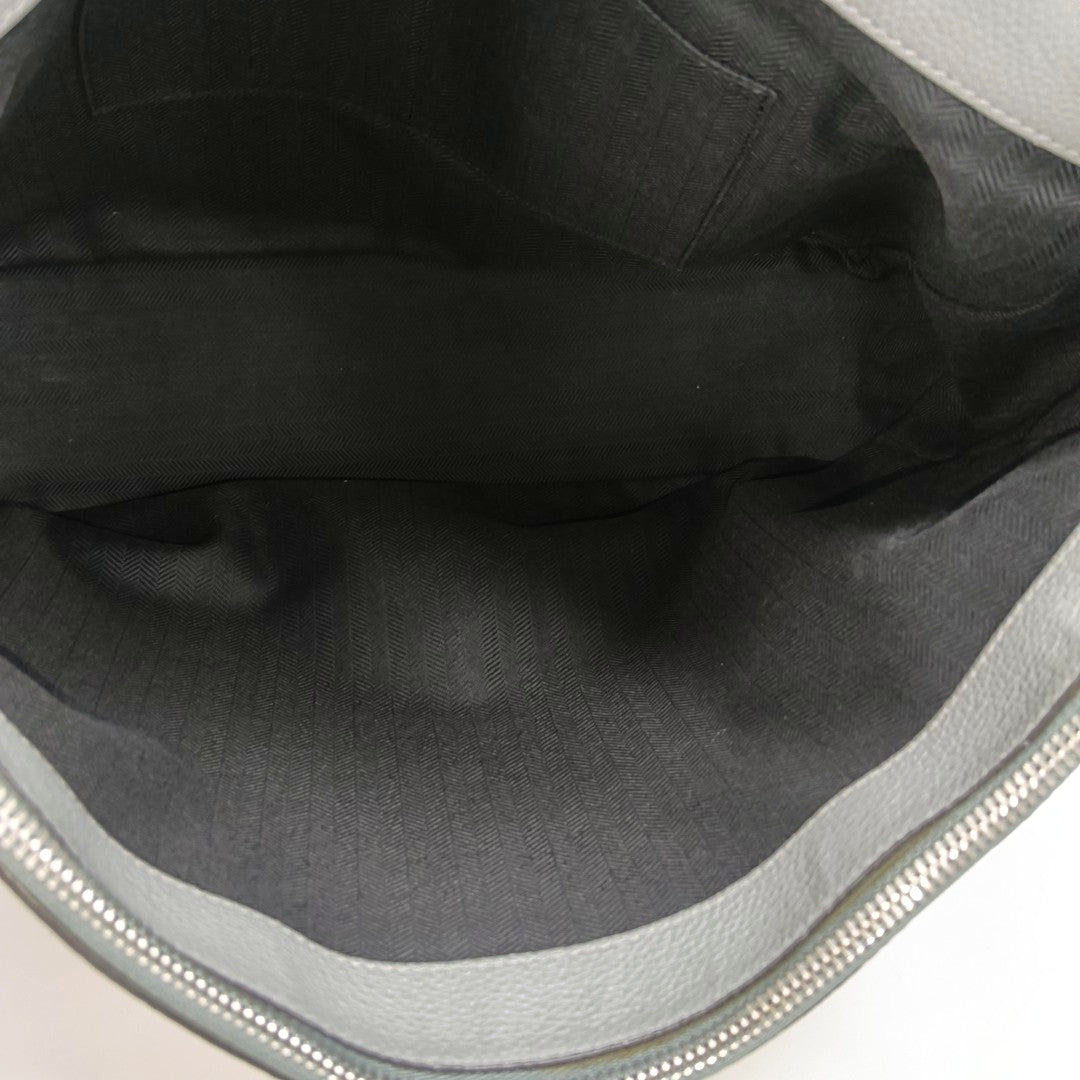 LOEWE Puzzle Blue Gray Leather Quilted Backpack Single Shoulder Bag with Silver Hardware Removable Strap-(SKU)-970868873