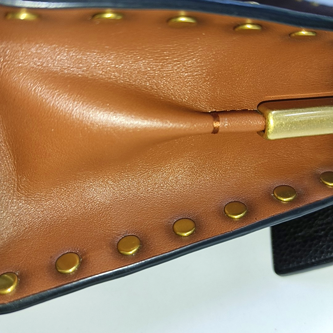 COACH TABBY 26 Black Leather Studs Crossbody Shoulder Bag Tote Shoulder Bag Golden hardware shoulder straps-(SKU)-940019966
