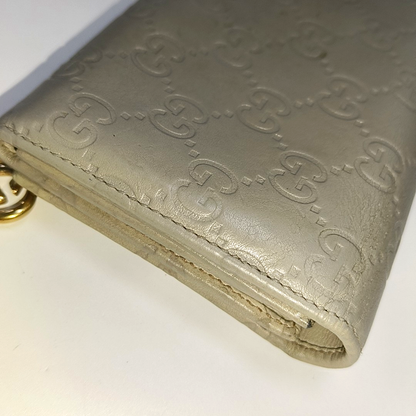 GUCCI Microguccissima Light Gray Cowhide Vintage Embossed Wallet Golden hardware-(SKU)-14418012