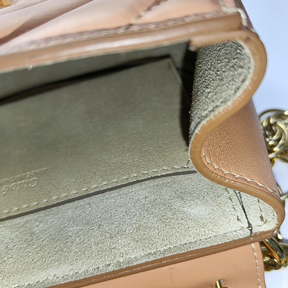Chloé Drew Small size Brown Leather Quilted Single Shoulder Crossbody Handbag Silver Hardware Removable shoulder strap-(SKU)-953009376