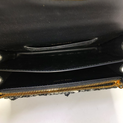 DIOR 30 Montaigne Black Fabric Montaigne Bag Shoulder Bag Crossbody Bag Handbag Golden Hardware Removable Strap-(SKU)-958282037