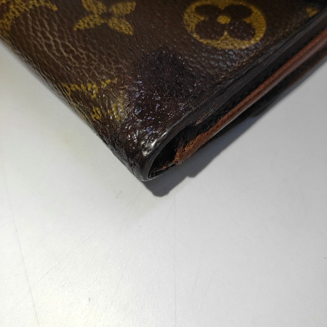 LOUIS VUITTON LUDLOW Brown coated canvas vintage wallet Golden hardware-(SKU)-938172821