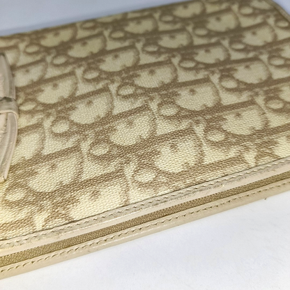 DIOR Khaki coated canvas monogram clutch-(SKU)-943562278