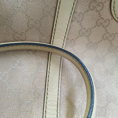 GUCCI Tote bag Large size Pink Canvas Monogrammed Tote Bag Single Shoulder Bag Golden hardware-(SKU)-956342457