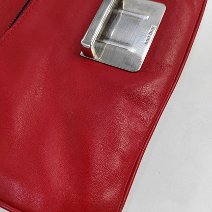 Miu Miu mini Red Calf Leather Crossbody Shoulder Bag Tote Silver Hardware Removable shoulder strap-(SKU)-956465085