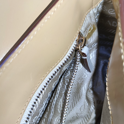 PRADA Ginger Yellow Leather Single Shoulder Tote Bag Golden hardware-(SKU)-957438126