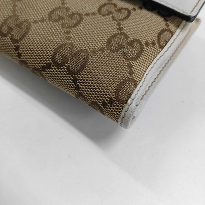 GUCCI Lovely Khaki Canvas Monogrammed Coin Purse Golden hardware-(SKU)-928591685