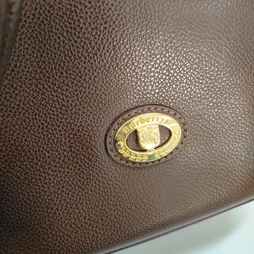 BURBERRY Bucket bag Dark Brown Cowhide Shoulder Bag Single Shoulder Bag Handbag Golden hardware-(SKU)-960309716