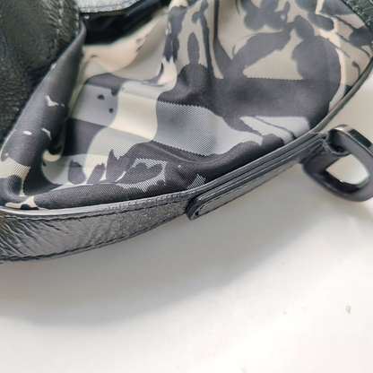 BURBERRY Northfield Gray Nylon Printed Single Shoulder Bag with Handbag and Crossbody Silver Hardware-(SKU)-953119737