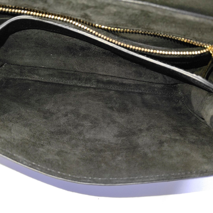 CELINE 16 Teen Black Calfskin Shoulder Bag with Gold Hardware and Detachable Strap-(SKU)-959806698