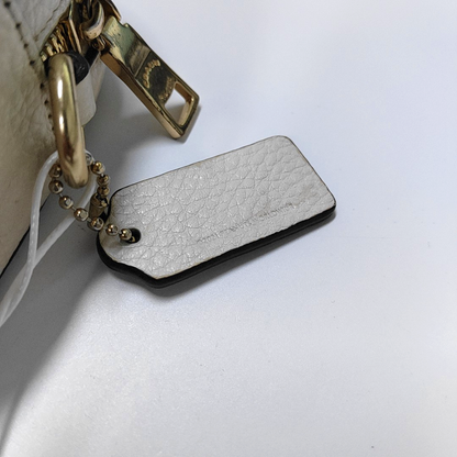 COACH White Leather Printed Single Shoulder Bag Crossbody Golden hardware Removable shoulder strap-(SKU)-933824945